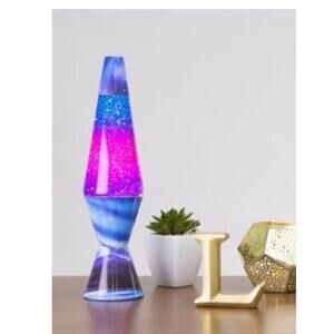 Lamp northern Lights, 14.5-inches, Glitter with Clear Liquid and Decal Base NIB